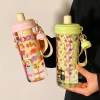 Tritan girls' water cup Dopamine High appearance level Portable straw cup for making tea, new student gift plastic cup Specification image